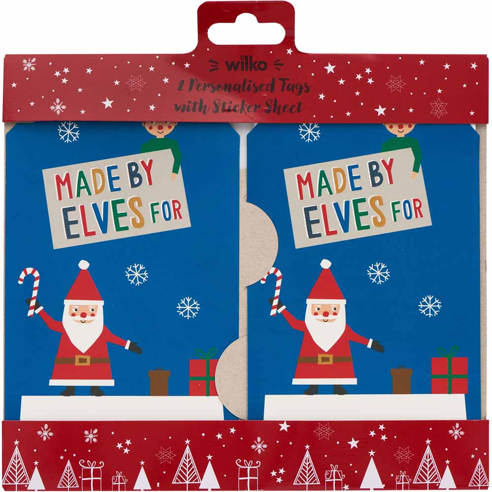 Wilko Merry Giant Made by Elves Personalised Tags 2 Pack Image 2