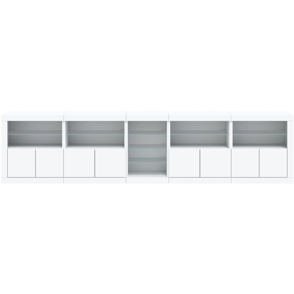 vidaXL 8 Door 12 Shelf White LED Sideboard 5 Piece Image 5