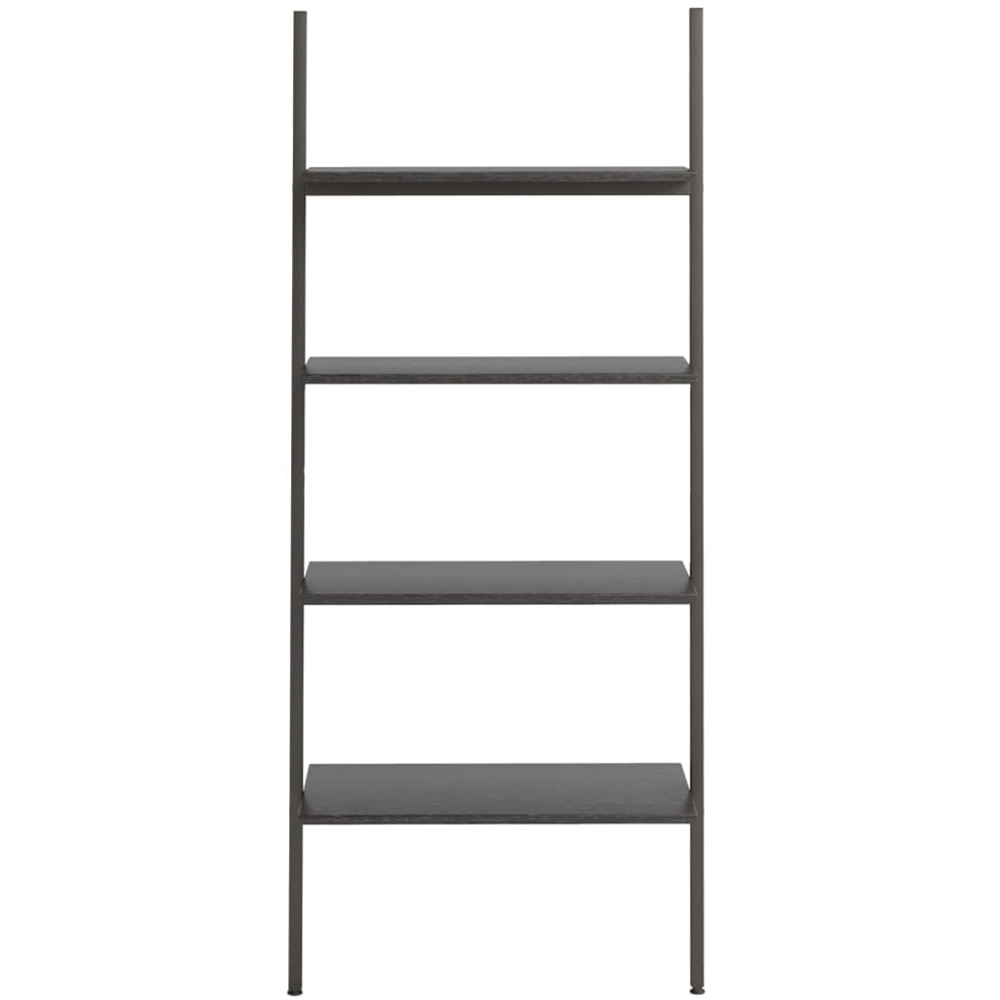 vidaXL 4-Tier Black Tall Leaning Shelf Image 2