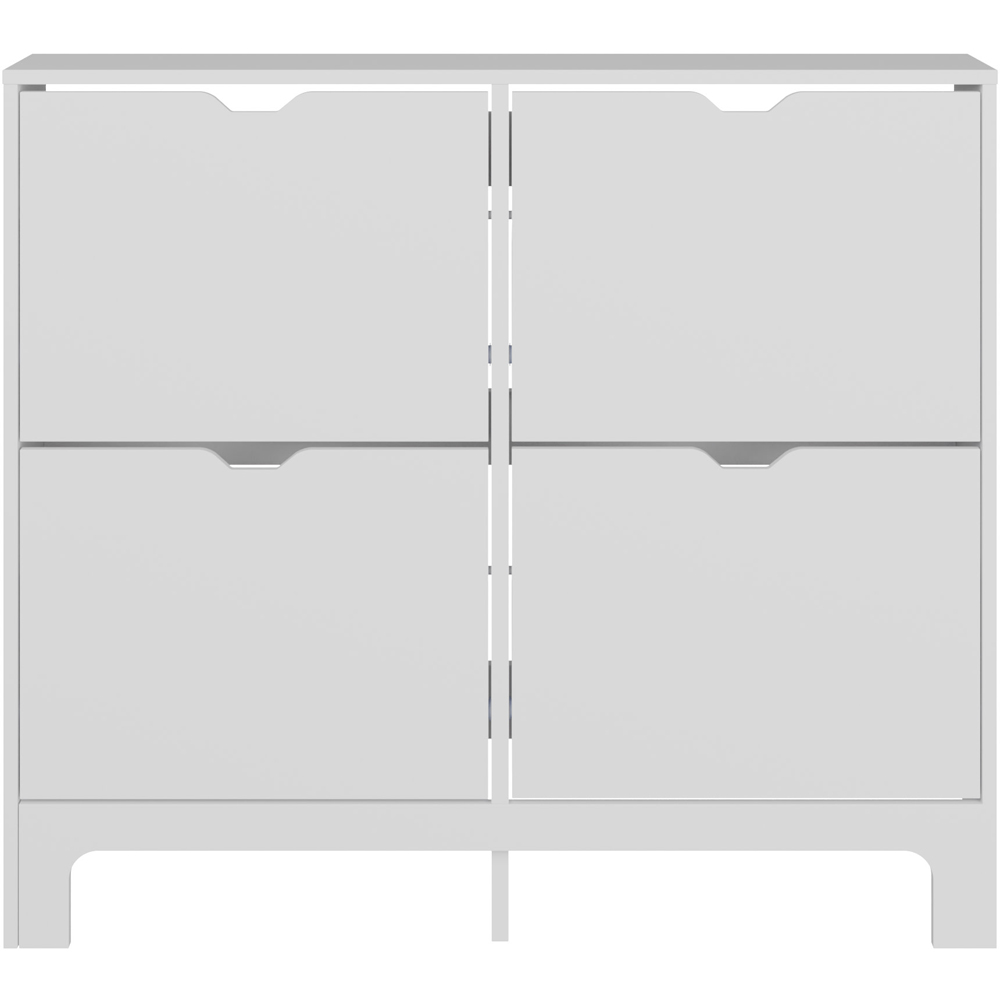 GFW White Narrow 4 Drawer Shoe Cabinet Image 4
