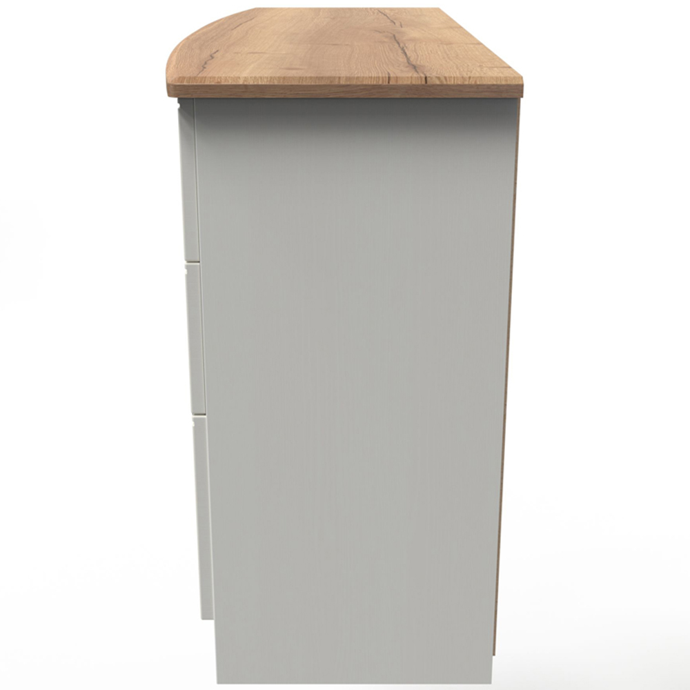 Crowndale Victoria 6 Drawer Cream Ash and Oak Kneehole Desk Image 3