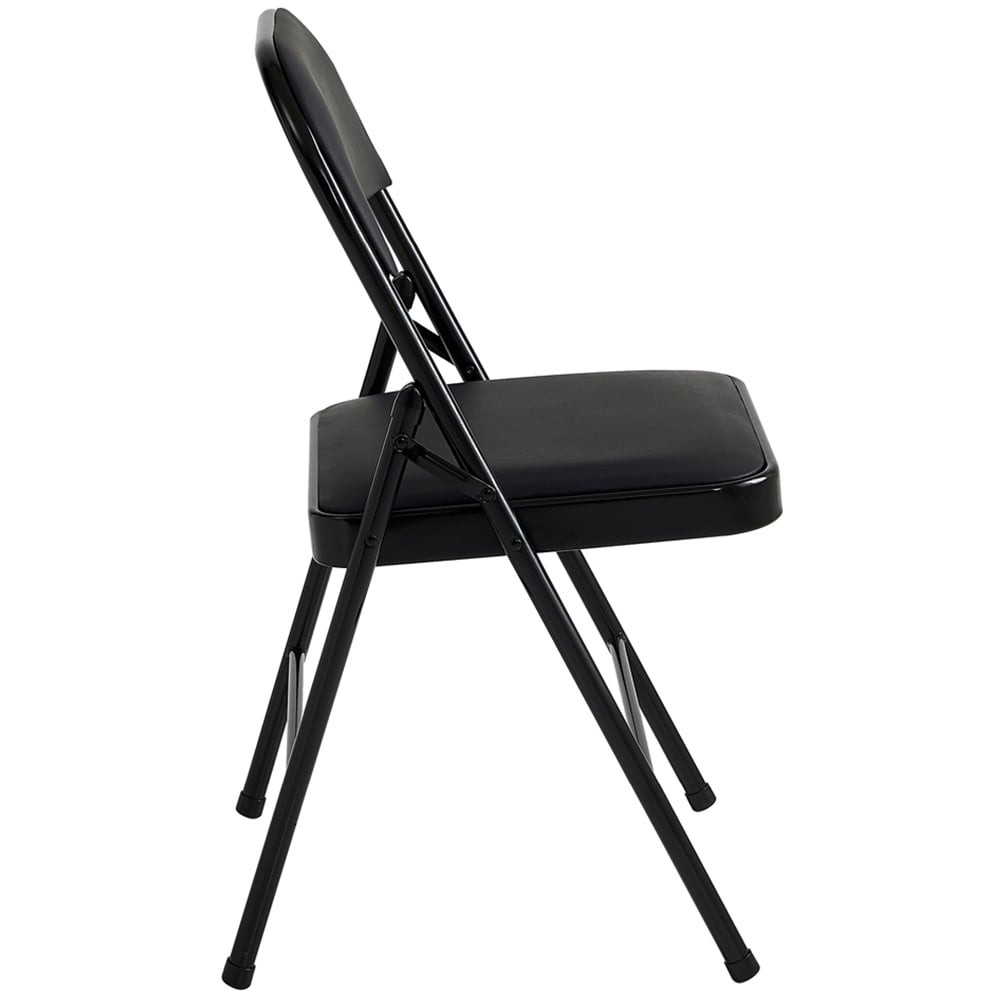 wilko Set of 2 Black Padded Folding Metal Dining Chairs Image 4