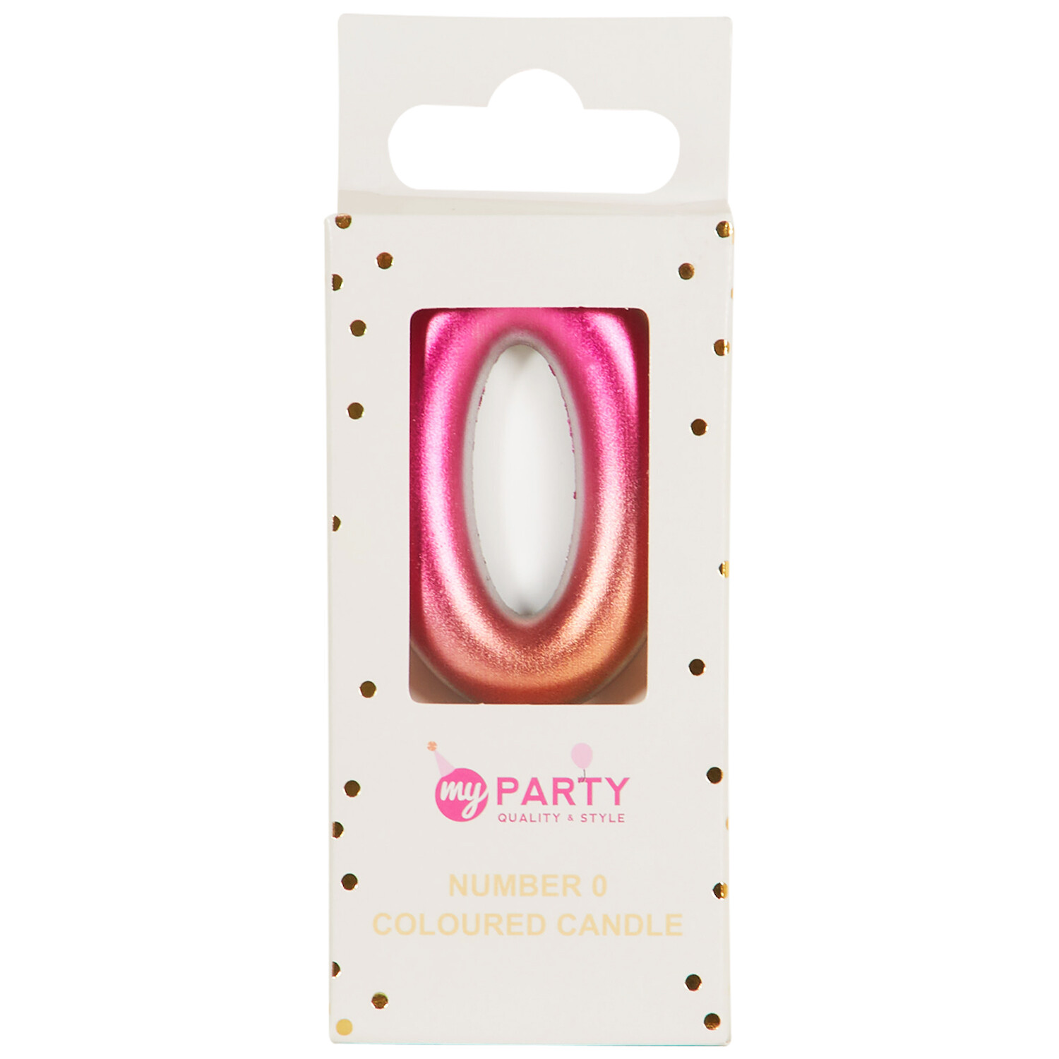 Coloured Number Candle - Pink /  0 Image 1