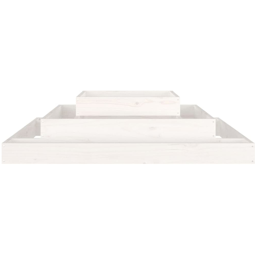 vidaXL White Solid Wood Square Planter Box 110 x 110 x 27cm Image 4