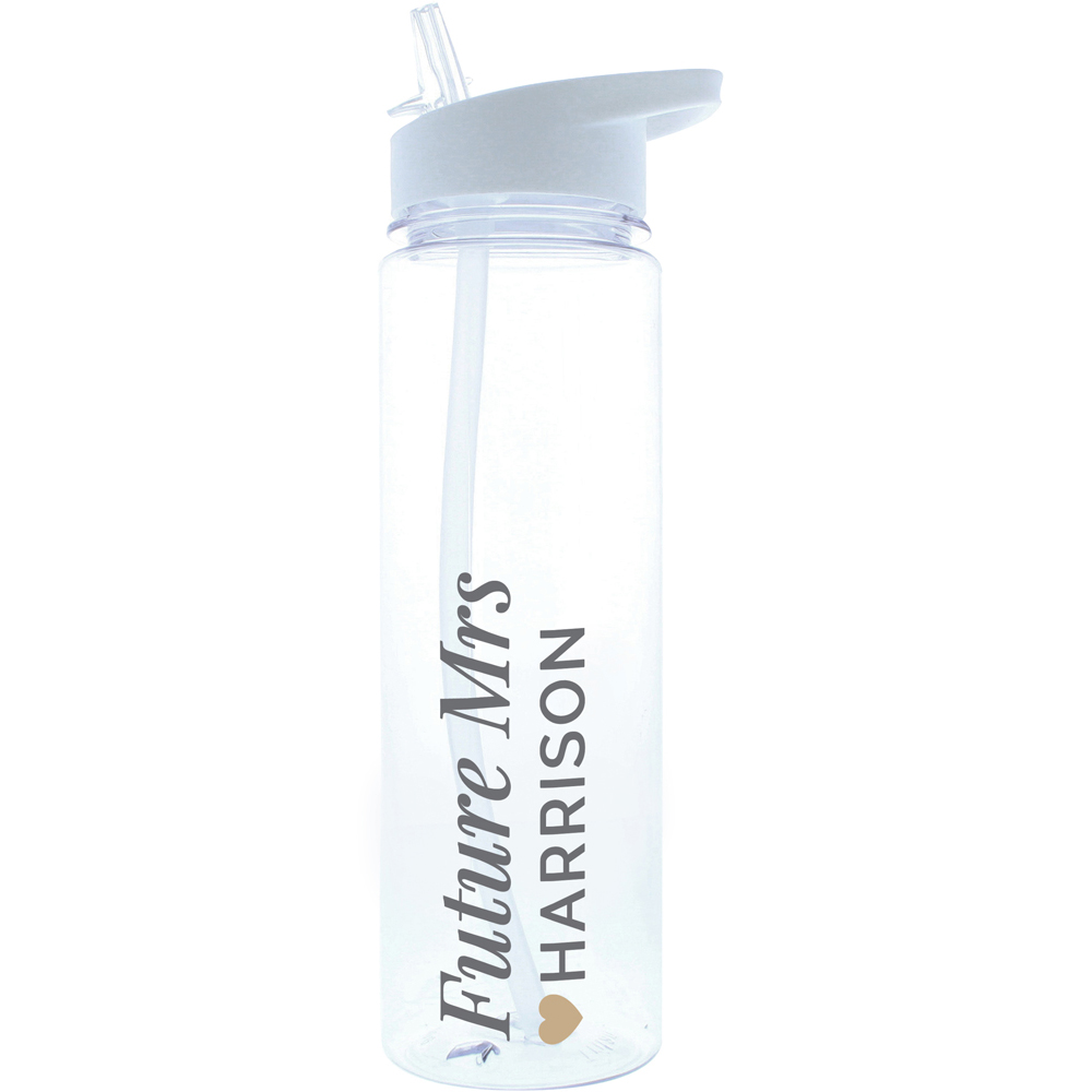 Personalised Memento Gold Heart Water Bottle Image 1