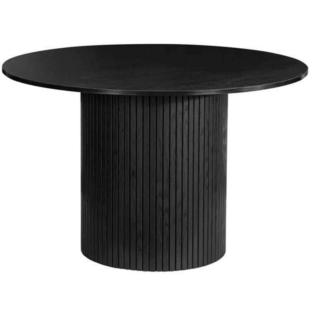Birlea Axel 4 Seater Round Fluted Dining Set Black Image 3