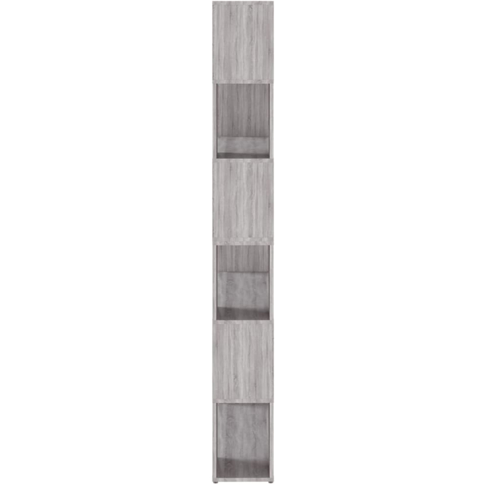 vidaXL 6 Shelf Grey Sonoma Bookcase Image 5
