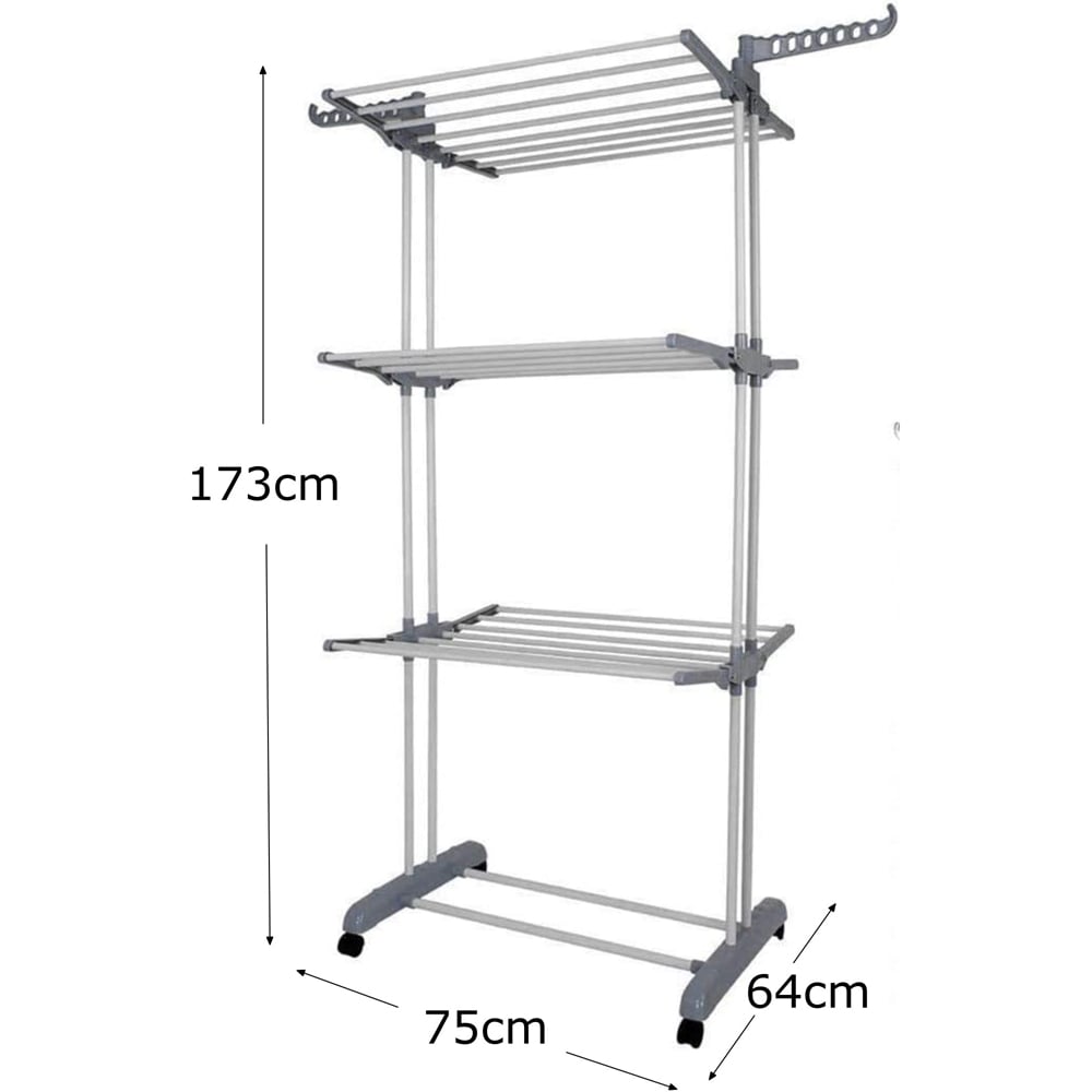 Groundlevel 3 Tier Foldable Indoor Outdoor Airer on Wheels Image 4