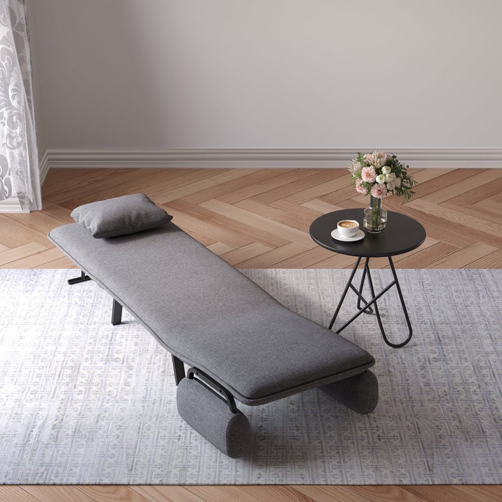 Living and Home Single Seater Grey Convertible Sofa Bed Image 5