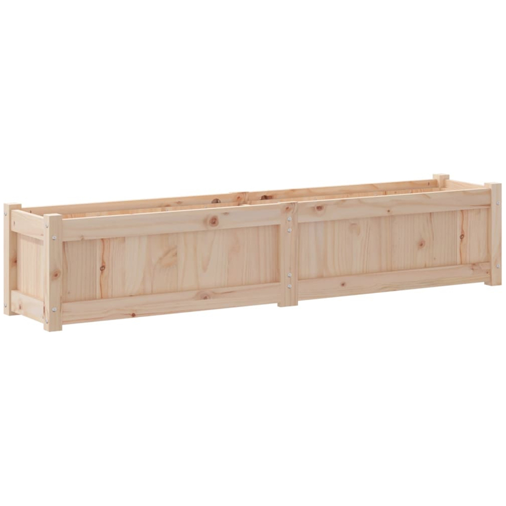 vidaXL Natural Solid Pine Wood Garden Planter 31 x 150 x 31cm 2 Pack Image 6