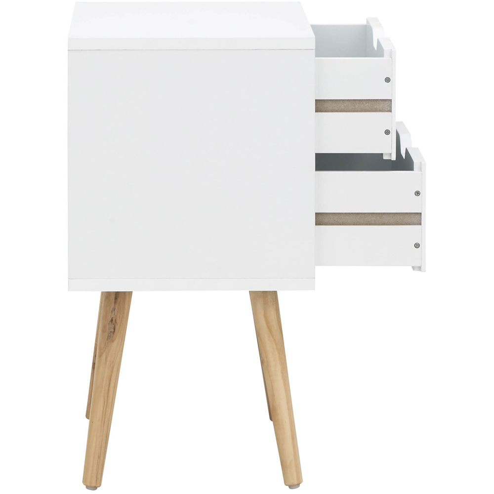 GFW Nyborg 2 Drawer White Bedside Table Image 5