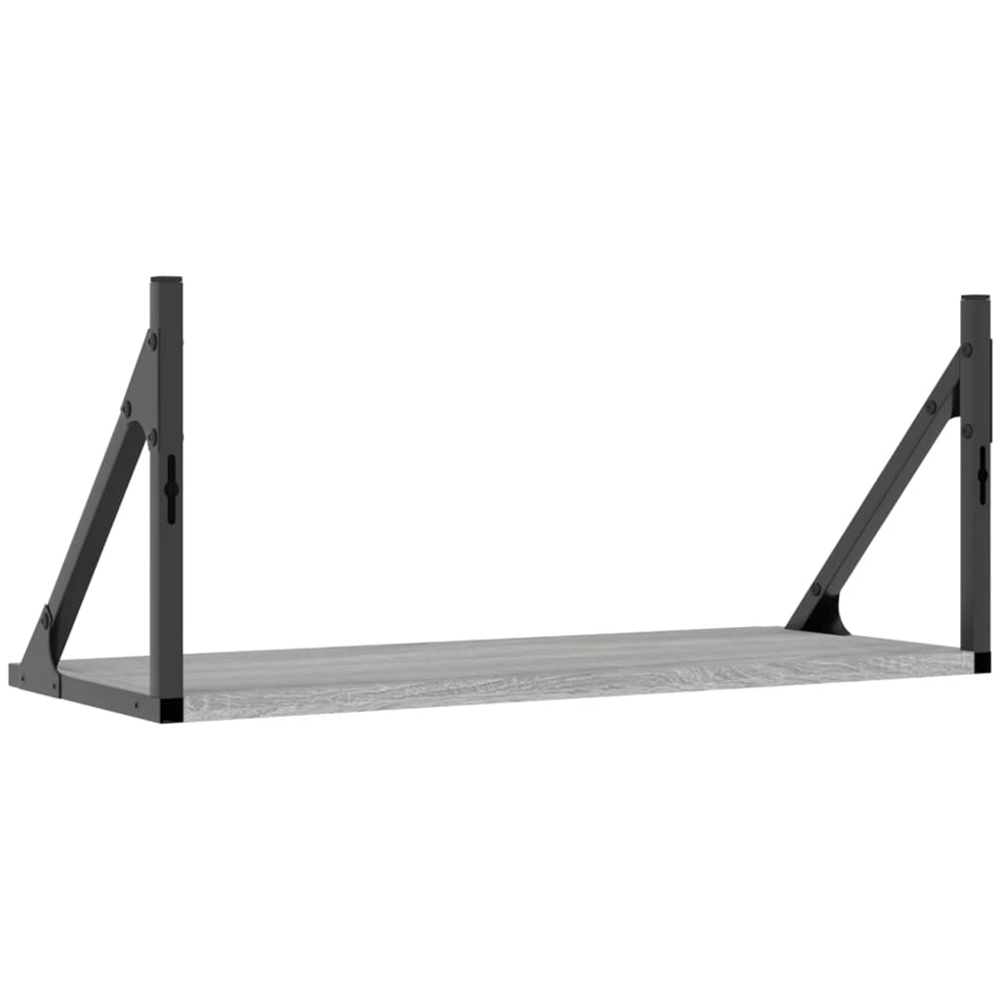 vidaXL 60 x 25 x 25.5cm Grey Sonoma Oak Floating Wall Shelf 2 Pack Image 6