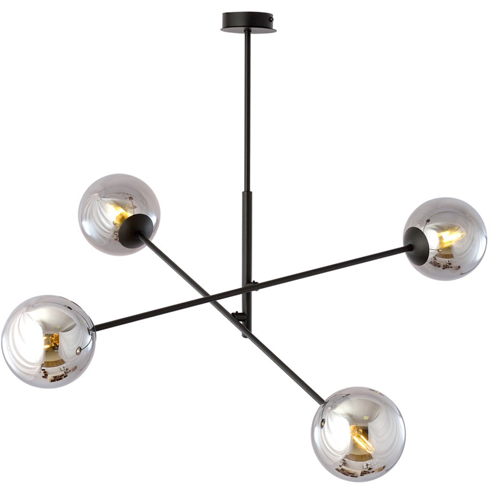 Emibig Linear 4 Light Graphite Shade Black Pendant Lamp Image 1
