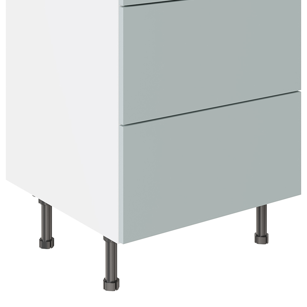 Kitchen Kit Slab Supermatt 3 Drawer Aquamarine Base Kitchen Cabinet Flatpack 600mm Image 3