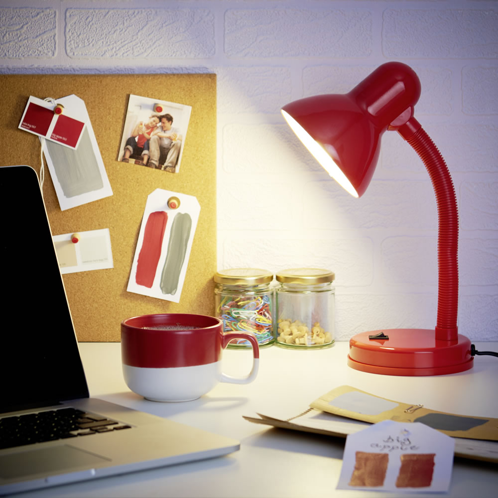 Wilko Red Desk Lamp Wilko