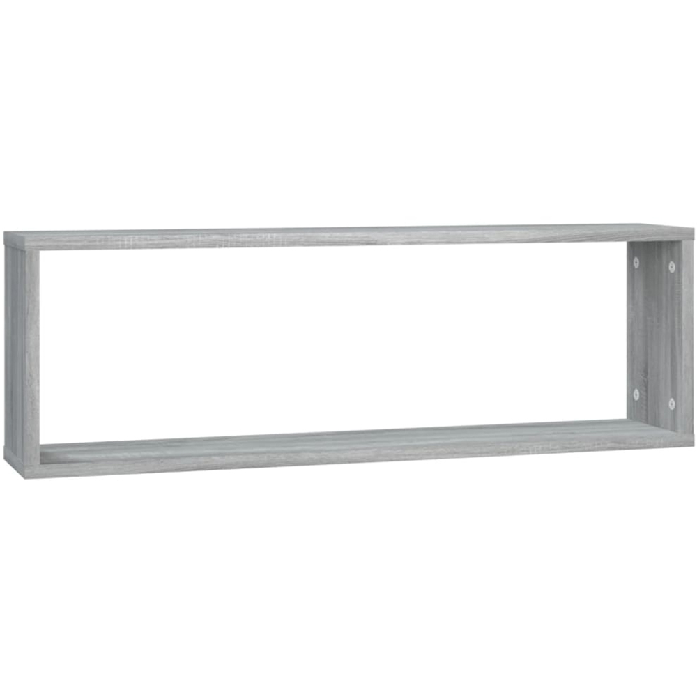 vidaXL 80 x 15 x 26.5cm Set of 2 Grey Sonoma Cube Wall Shelf Image 1