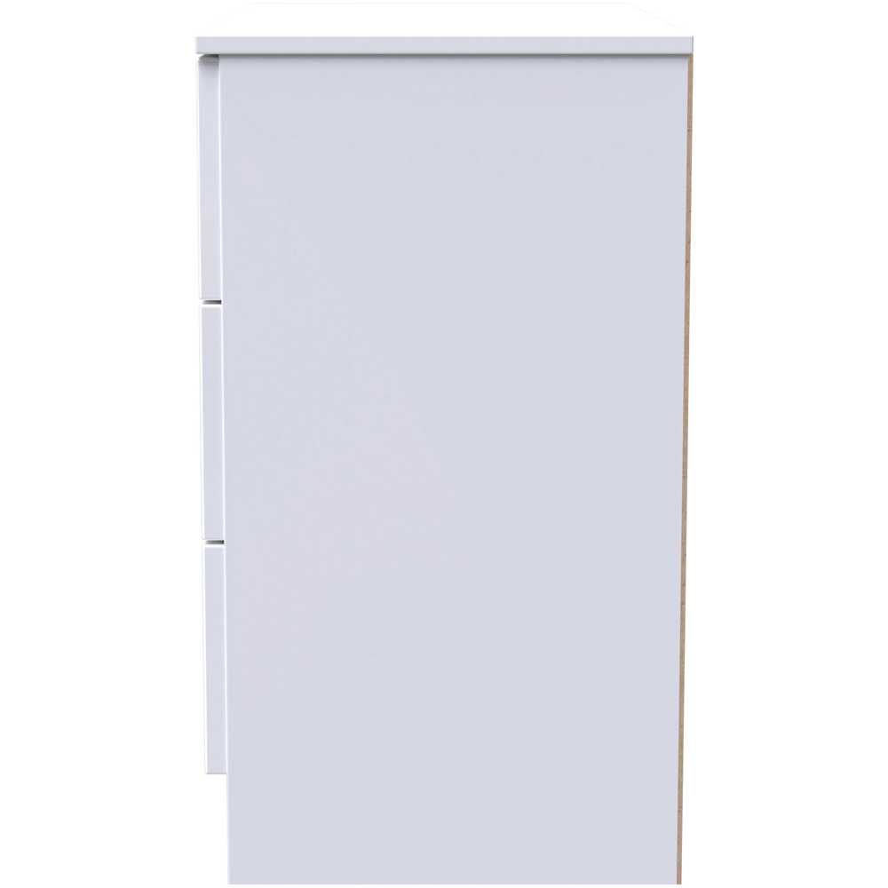 Crowndale Milan 3 Drawer White Gloss Chest of Drawers Ready Assembled Image 3