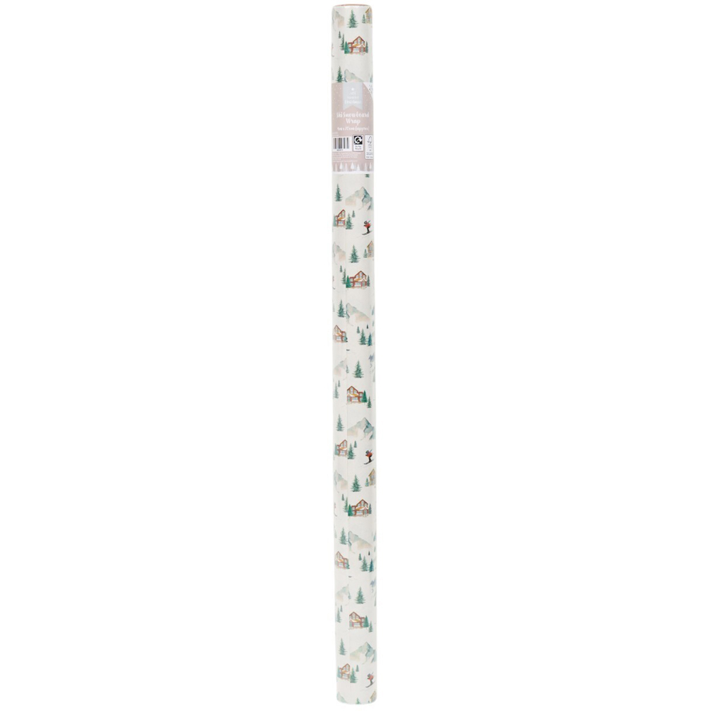 Ski Snowboard Gift Wrap White Image 4