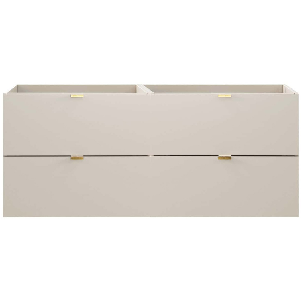 Impact Furniture Dalia 4 Drawer Beige Fluted Countertop Double Vanity Unit 1200mm Image 7