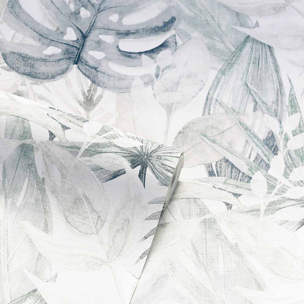 Arthouse Chalky Tropical Soft Navy Wallpaper Image 2