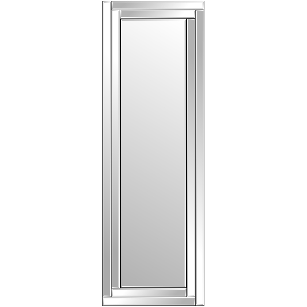 Luxford Bevelled Double Framed All Glass Mirror 120 x 40cm Image 1