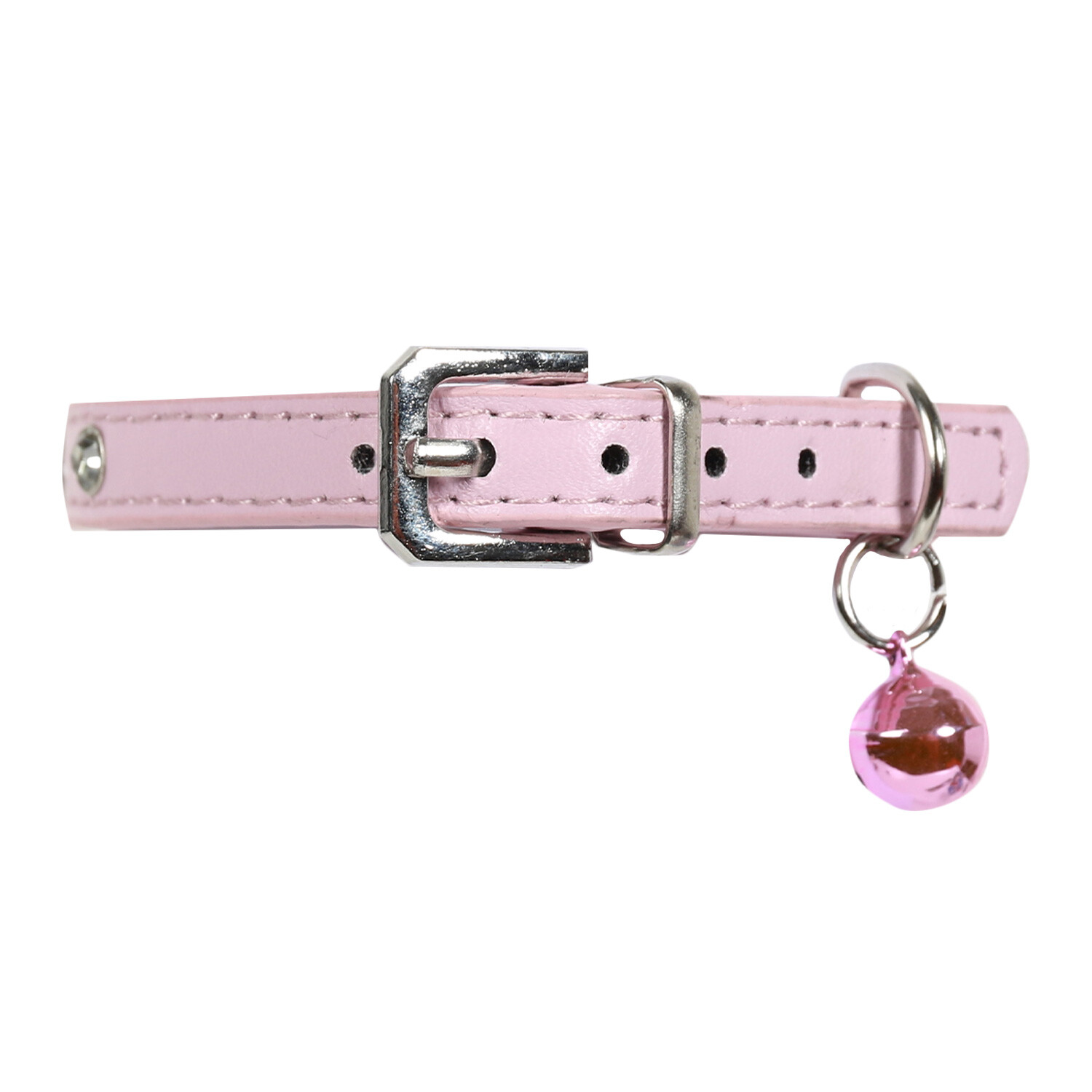 Diamante Cat Collar with Bell - Pink Image 1