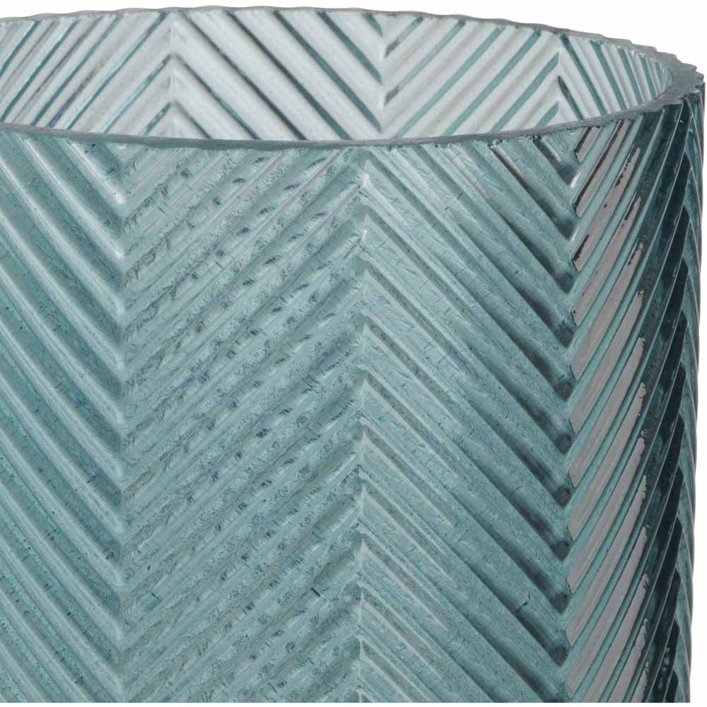 Wilko Blue Spruce Glass Candle Holder Image 2