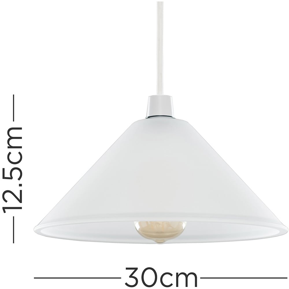 ValueLights Tapered Dome Frosted Glass Pendant Lamp Shade Image 5