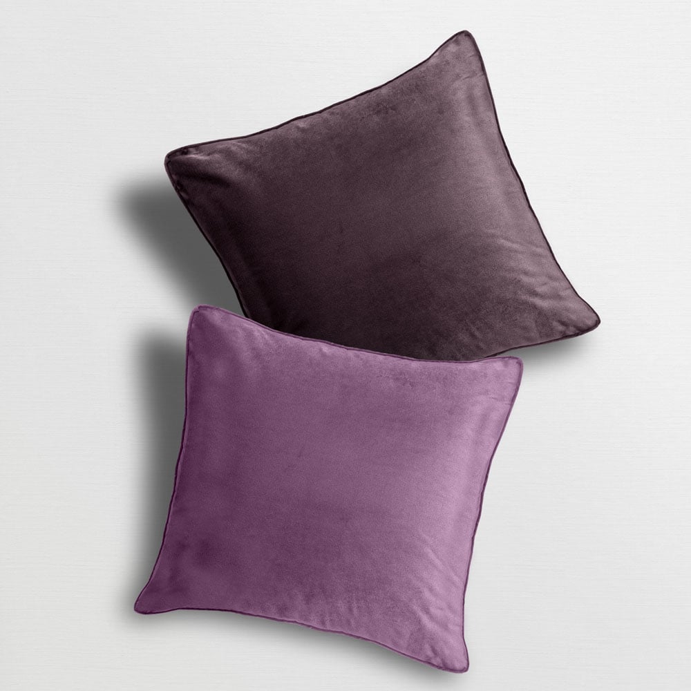 Velosso Luna Aubergine and Mauve Filled Cushion 43 x 43cm 2 Pack Image 2