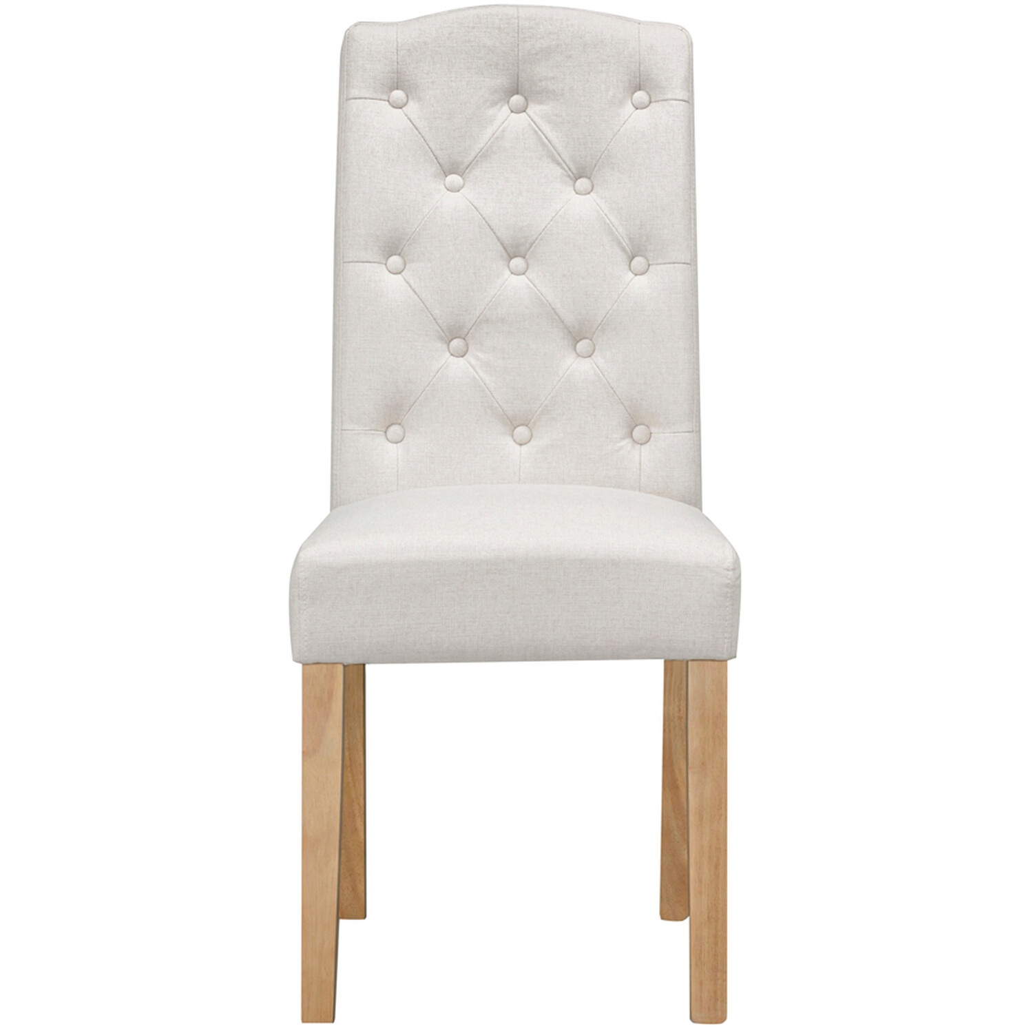 Pair of Avesbury Buttoned Dining Chairs Cream Image 3