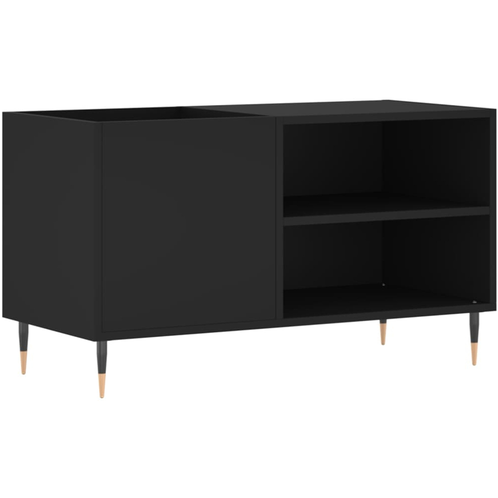 vidaXL 2 Shelf Black Record Cabinet Image 2