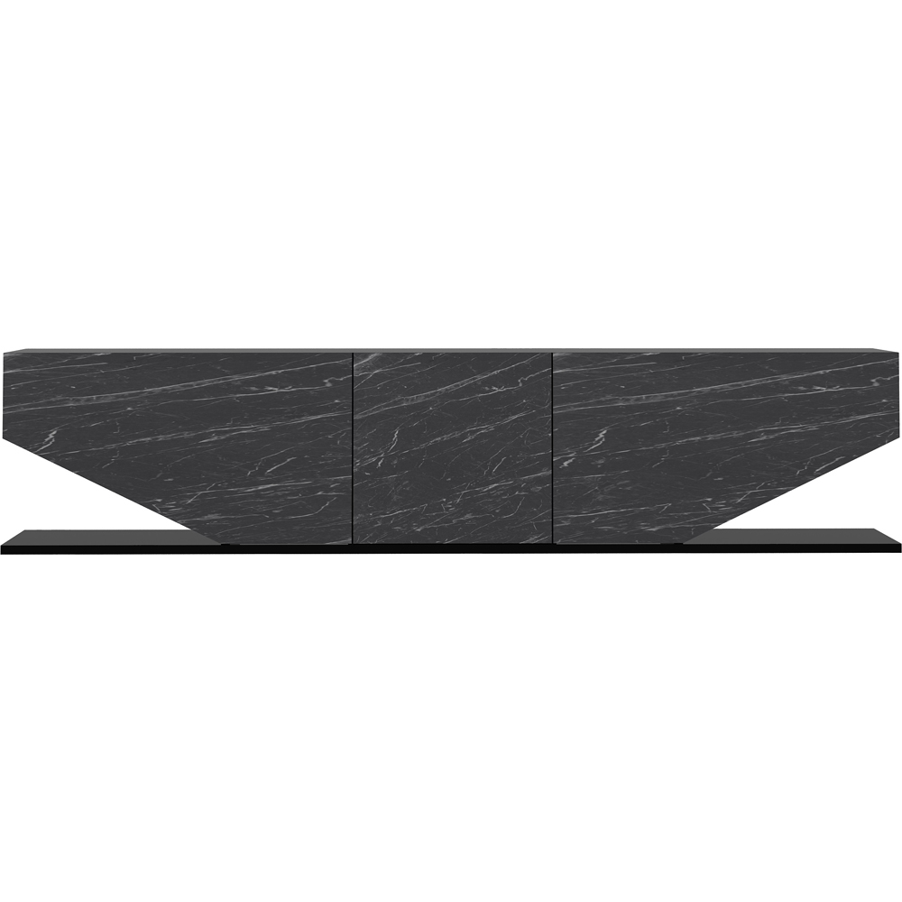 Decorotika Pearl 3 Door 2 Shelf Black and Bendire Modern TV Unit Image 2