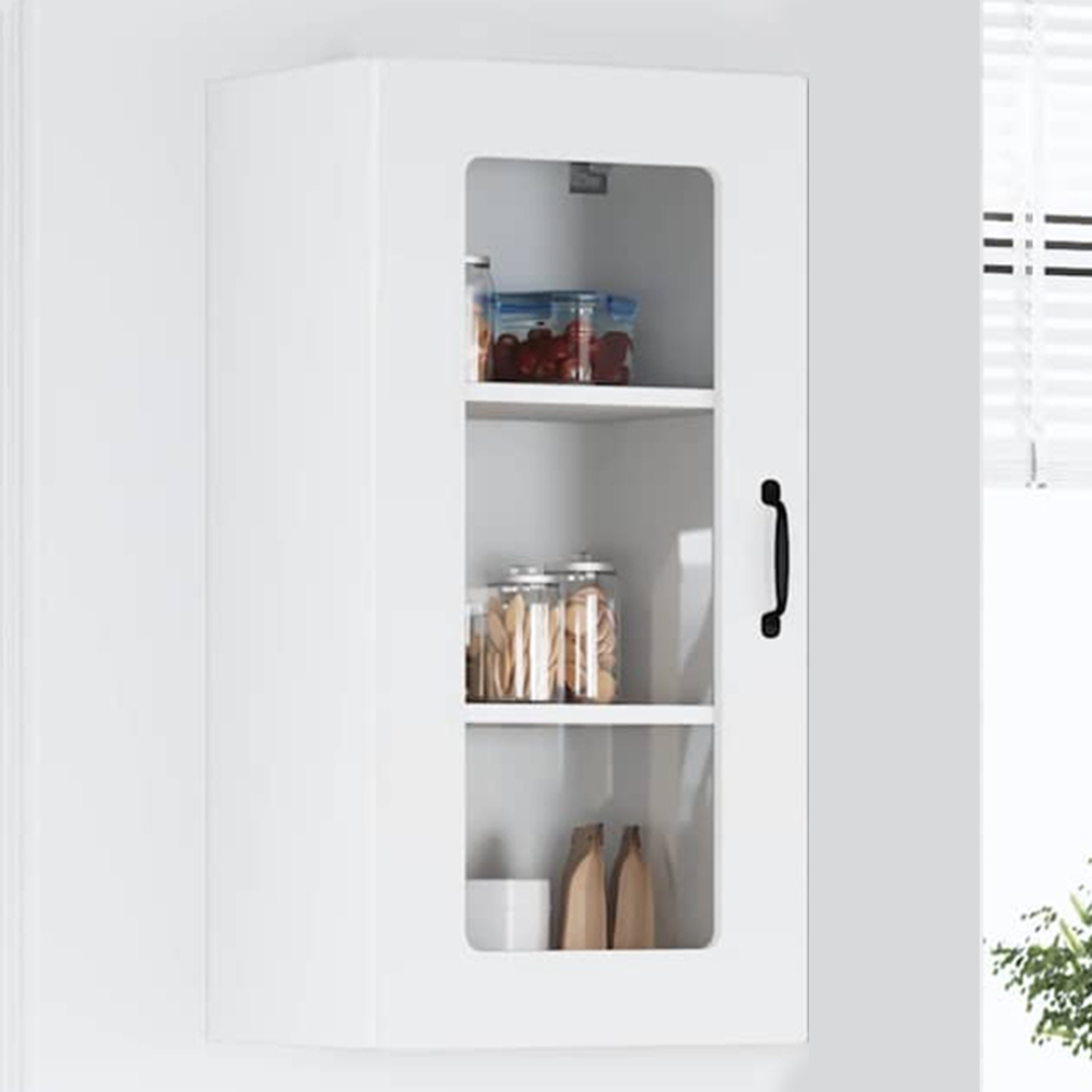vidaXL Kalmar Single Door White Wall Kitchen Cabinet Image 1