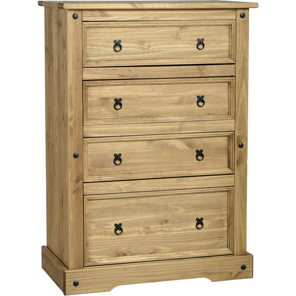 Corona Solid Pine 4 Drawer Chest of Drawers Image 1