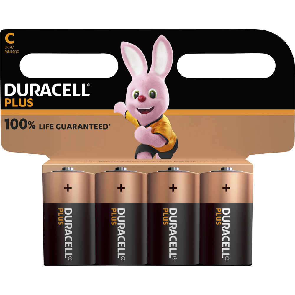 Duracell Plus C 4 Pack Batteries Image 1
