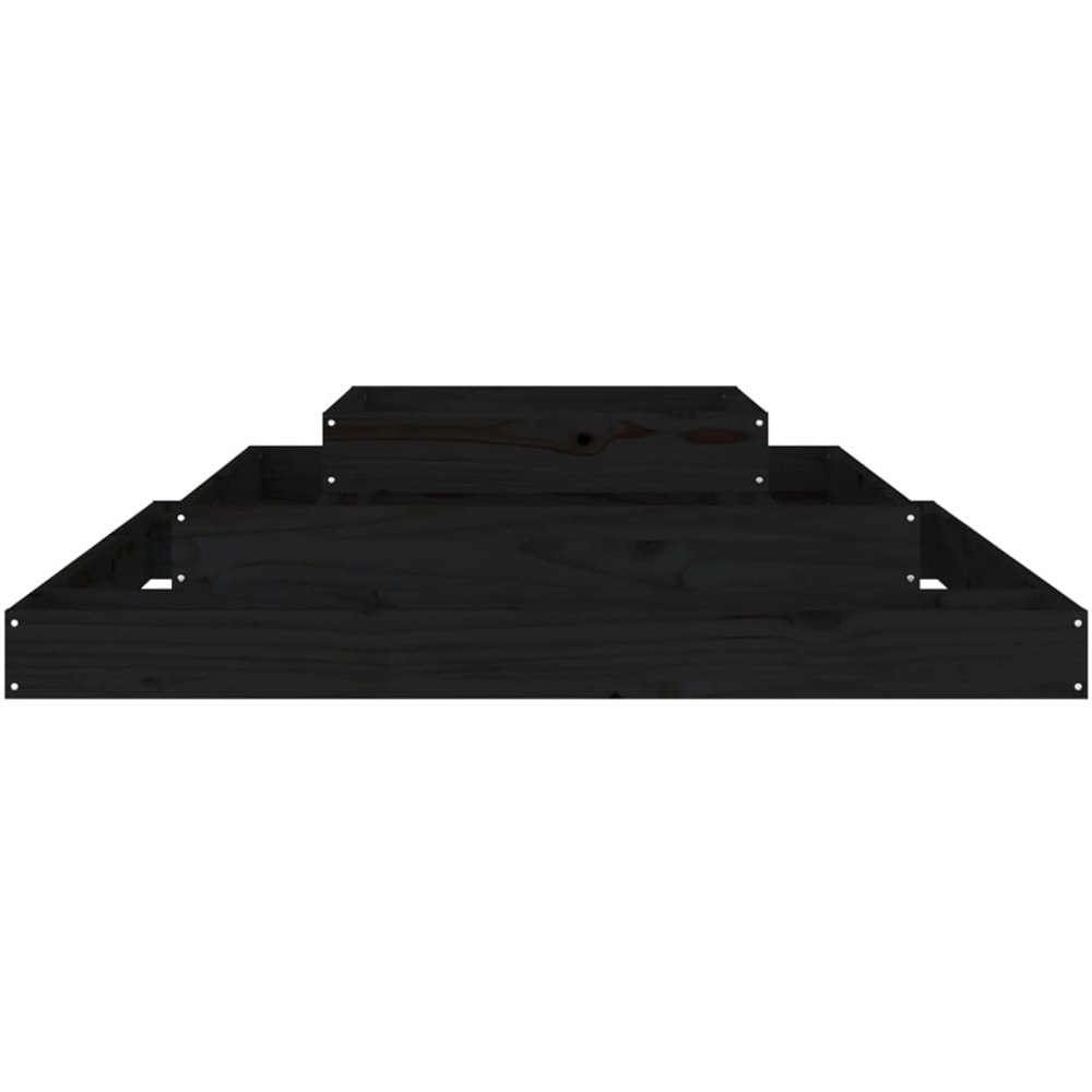 vidaXL Black Solid Pine Wood Garden Planter 110 x 110 x 27cm Image 4