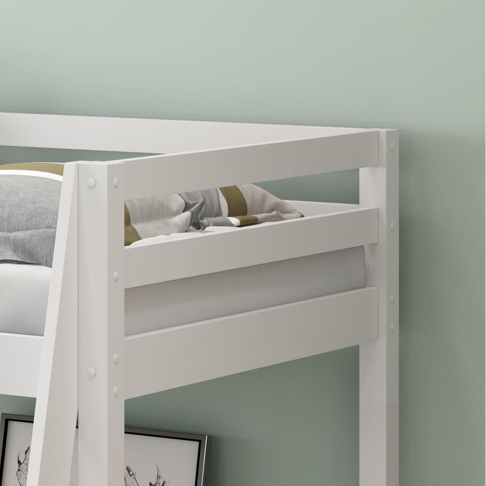 Portland White Wooden Mid Sleeper Image 2