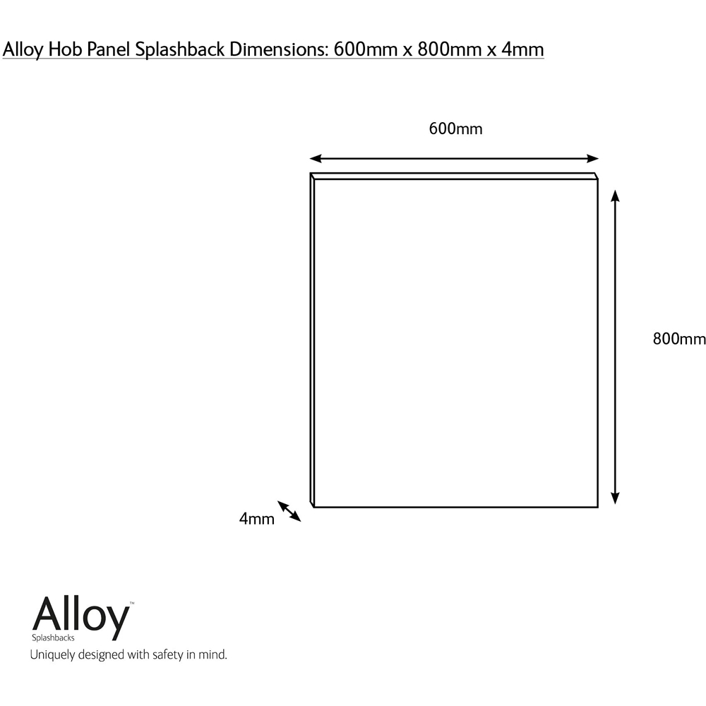 Alloy Geometry Kitchen Hob Splashback 600 x 800 x 4mm Image 5