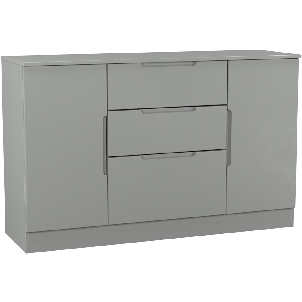 Crowndale Milan 2 Door 3 Drawer Dusk Grey Sideboard Ready Assembled Image 8