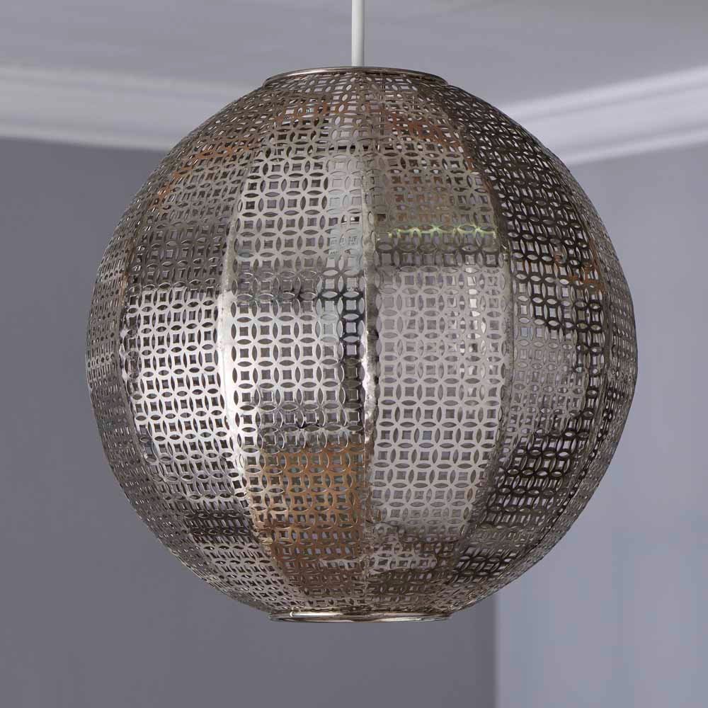 Wilko Silver Cadiz Ball Shade 28cm Image 3