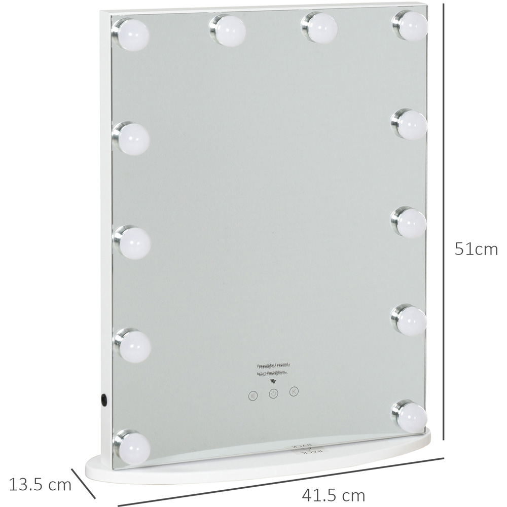 Portland Hollywood White Frameless Vanity Mirror with 12 LED Image 7