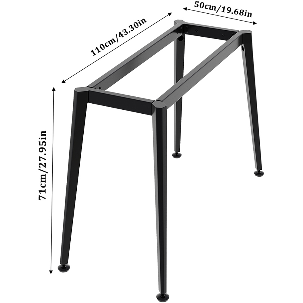 Living and Home Black Anti Slip Overall Non Jointed Iron Table Frame Image 6