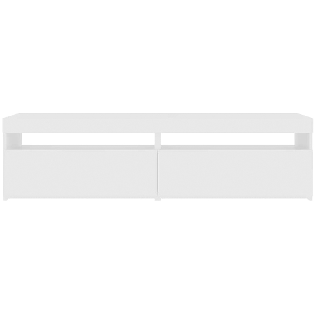 vidaXL Single Door Single Shelf White TV Cabinet with LED Lights Set of 2 Image 9