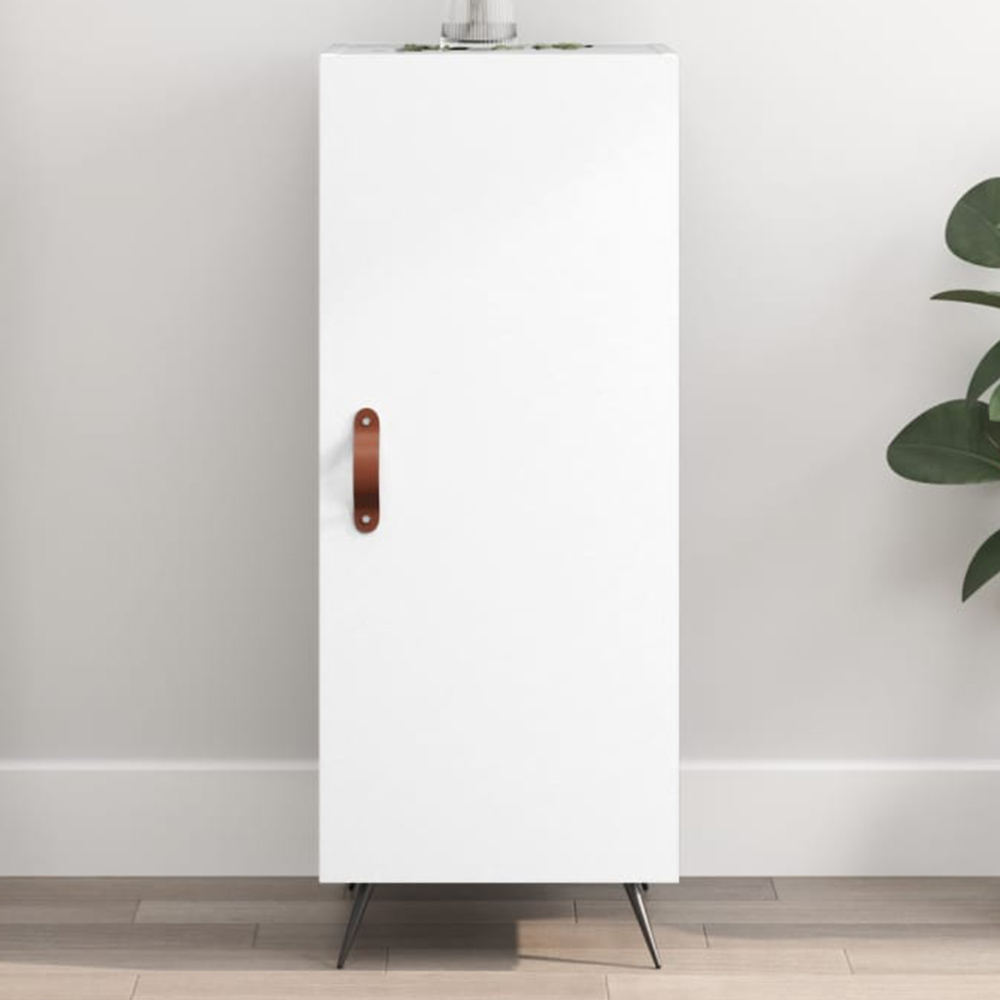 vidaXL Single Door White Sideboard Image 1