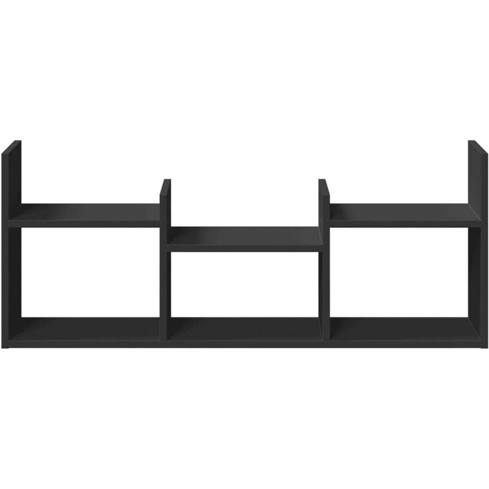 vidaXL 6 Shelf Black Floating Wall Cabinet Image 3