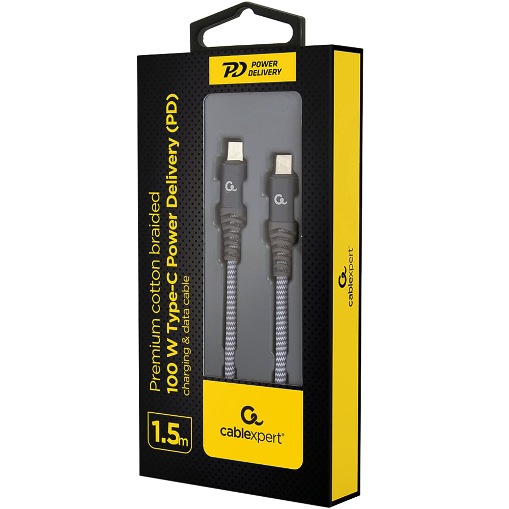 Cablexpert Type C To Type C Charging and Data Cable 100W 1.5m Image 2