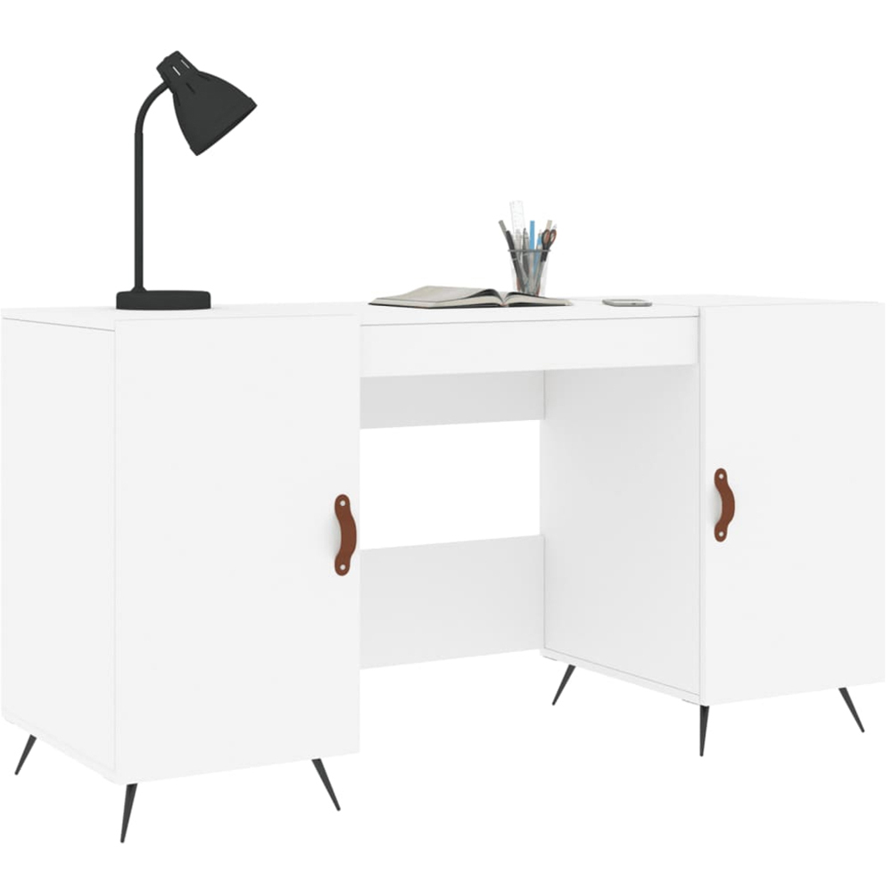 vidaXL 2 Door Computer Desk White Image 3