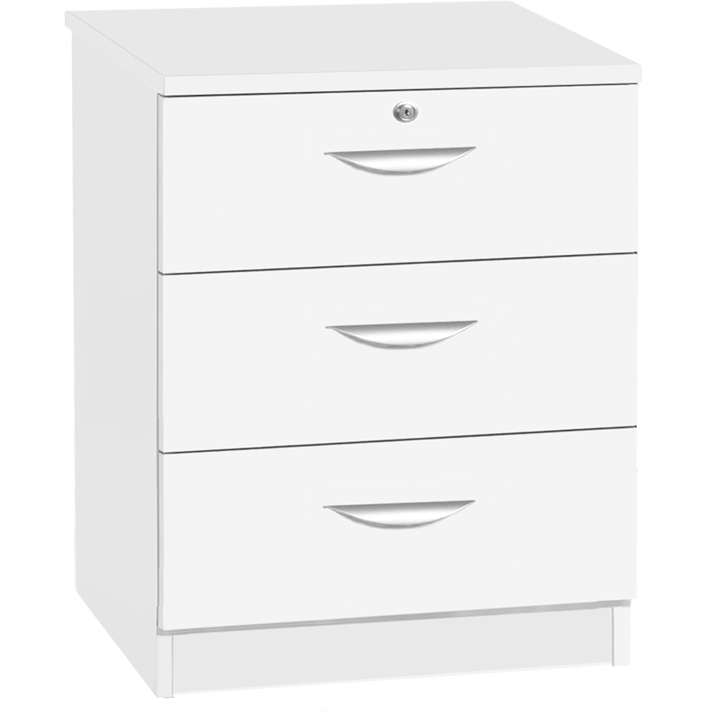 R White Cabinets 3 Drawer White Storage Chest Image 2