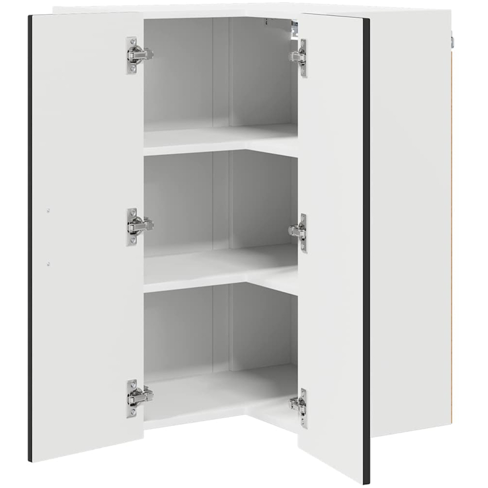 vidaXL 2 Door Black Kitchen Wall Corner Cabinet Image 5