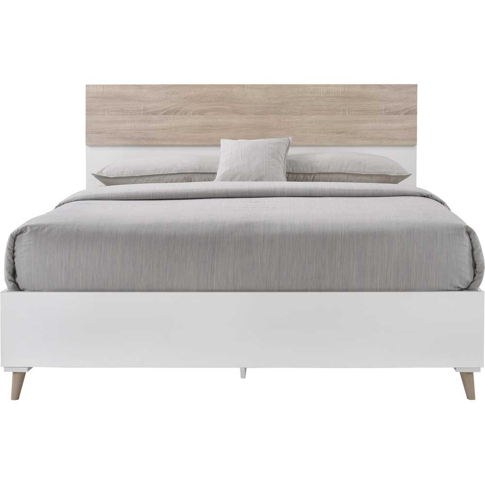 LPD Furniture Stockholm 4.6 Double Oak and White Bed Frame Image 2